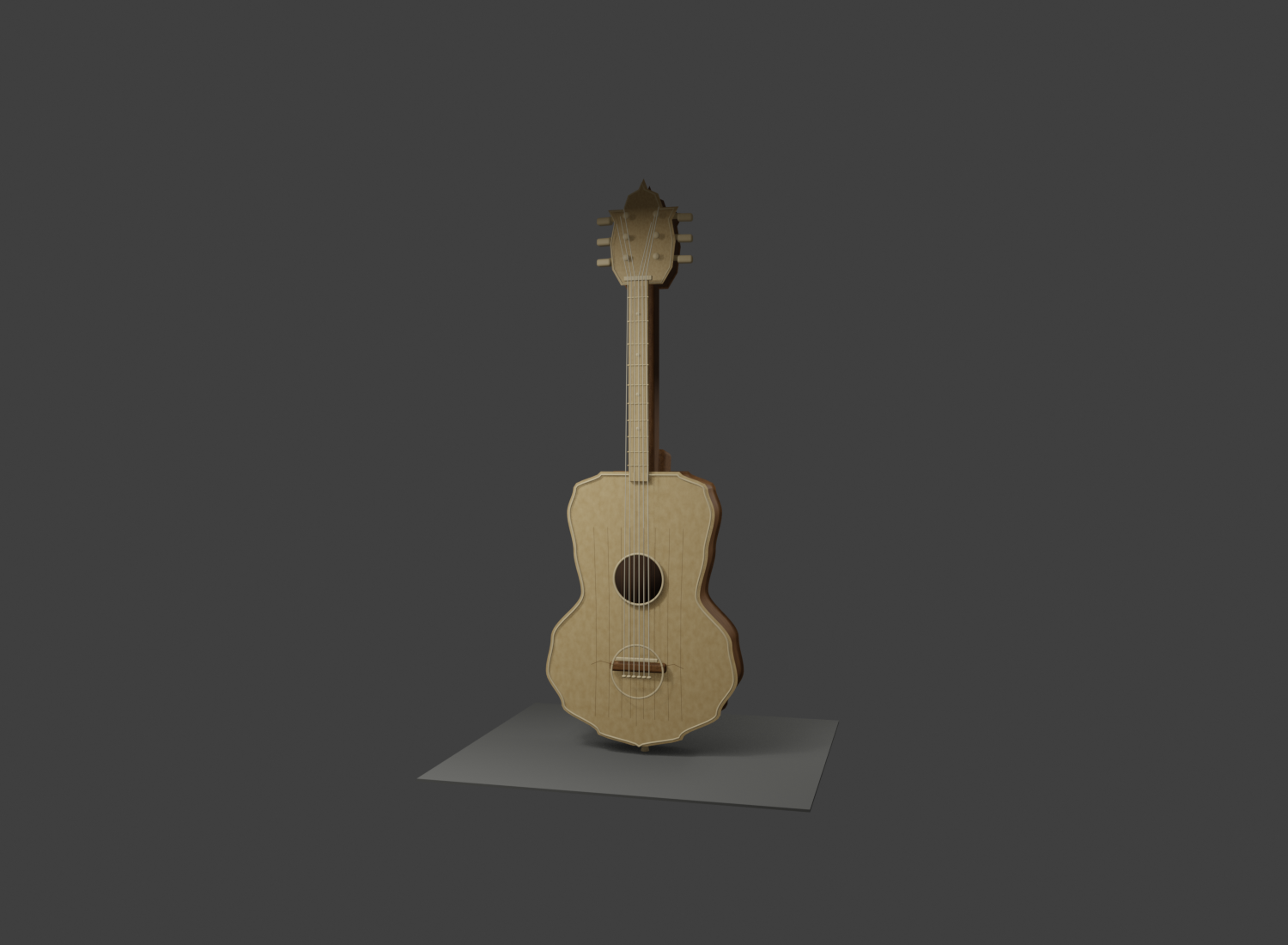 Acoustic guitar six-view reconstruction render