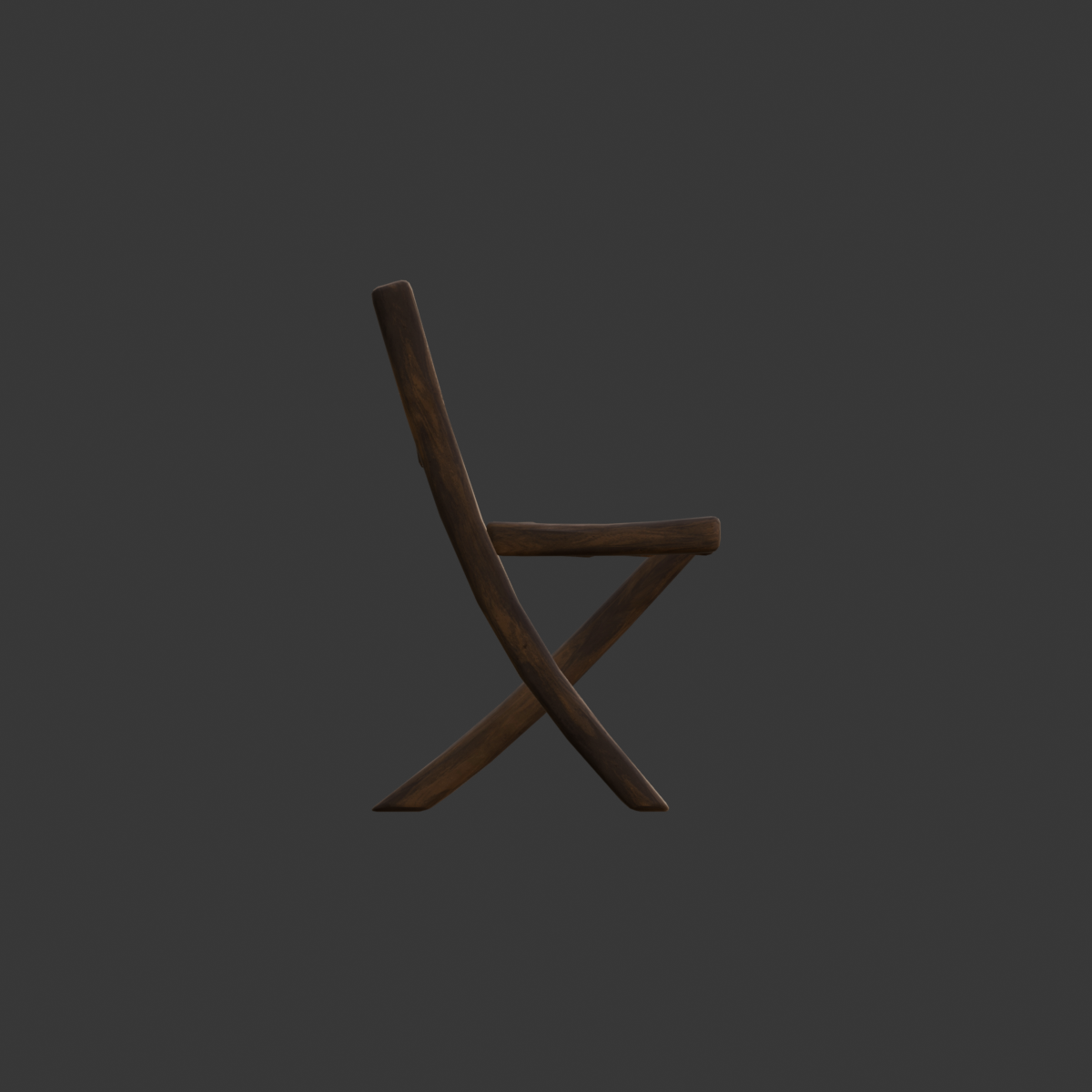 Wooden chair left orthographic input