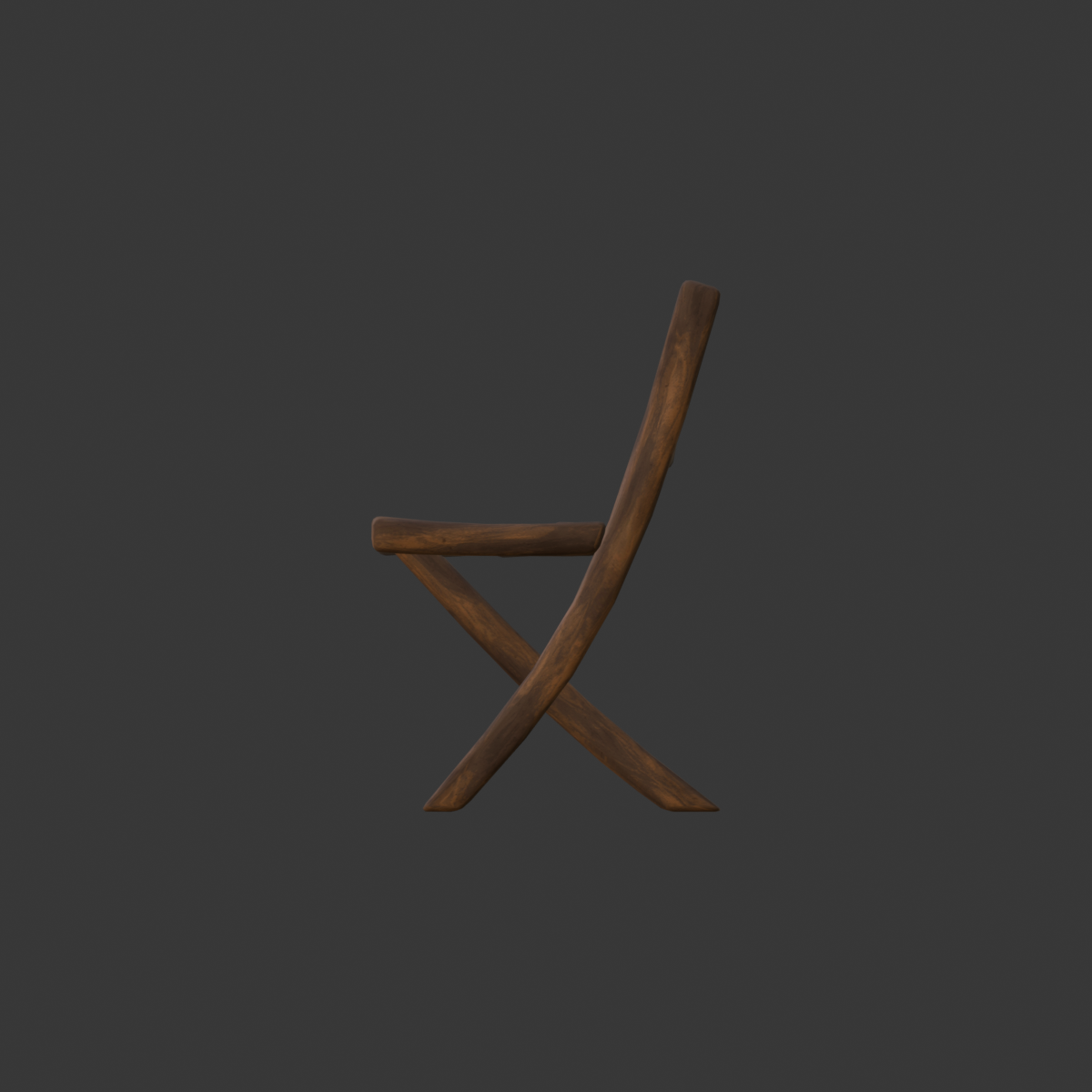 Wooden chair right orthographic input